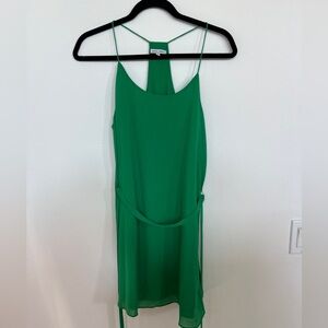 Naked Zebra Green Tie Front Tiered Halter Dress